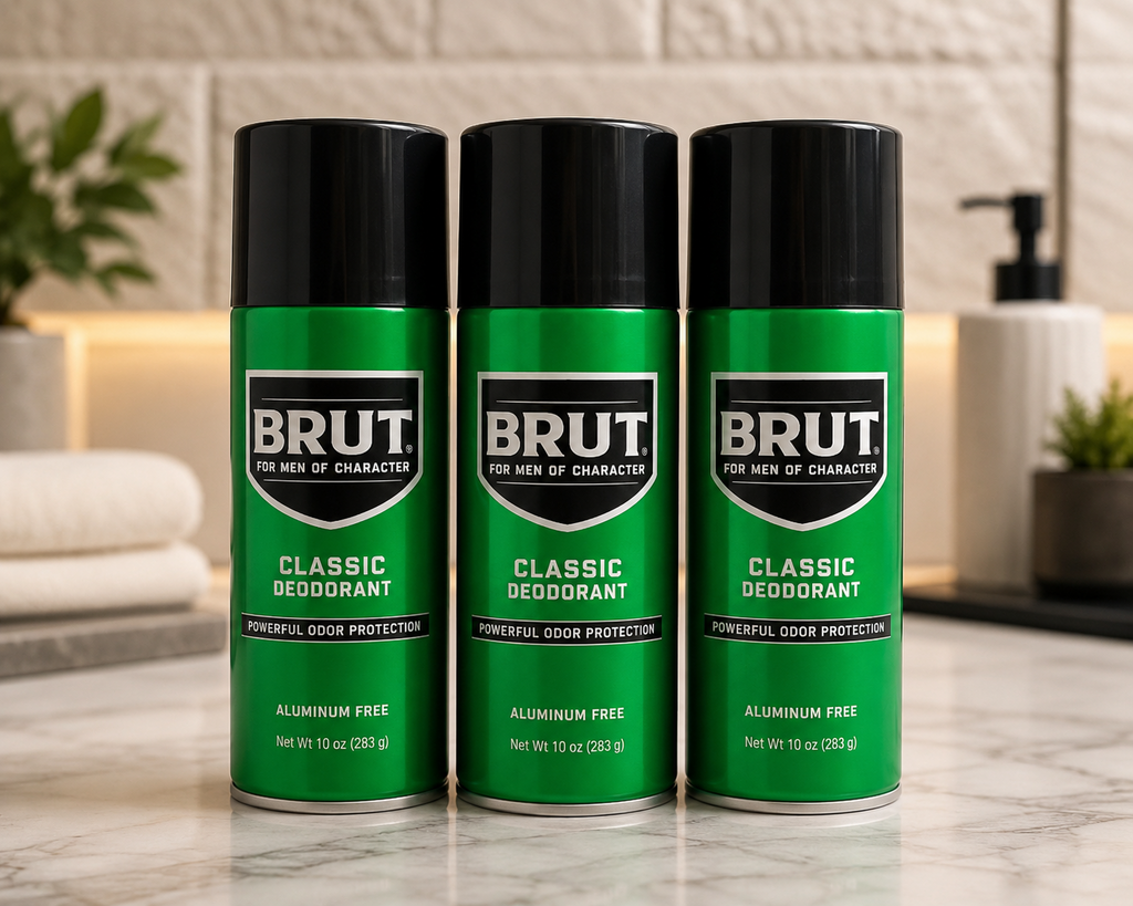 BRUT Classic Deodorant Spray 10 oz Aluminum Free Original Scent Pack of 3