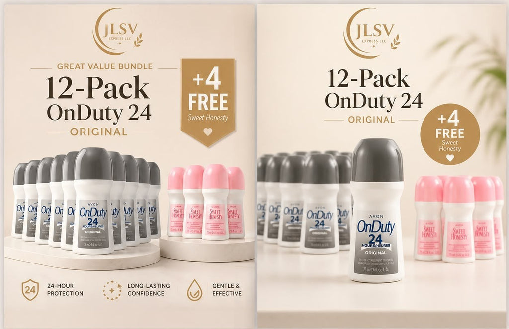 Avon On Duty 24 Original Roll-On Deodorant 12 Pack + 4 Sweet Honesty, 16 Total