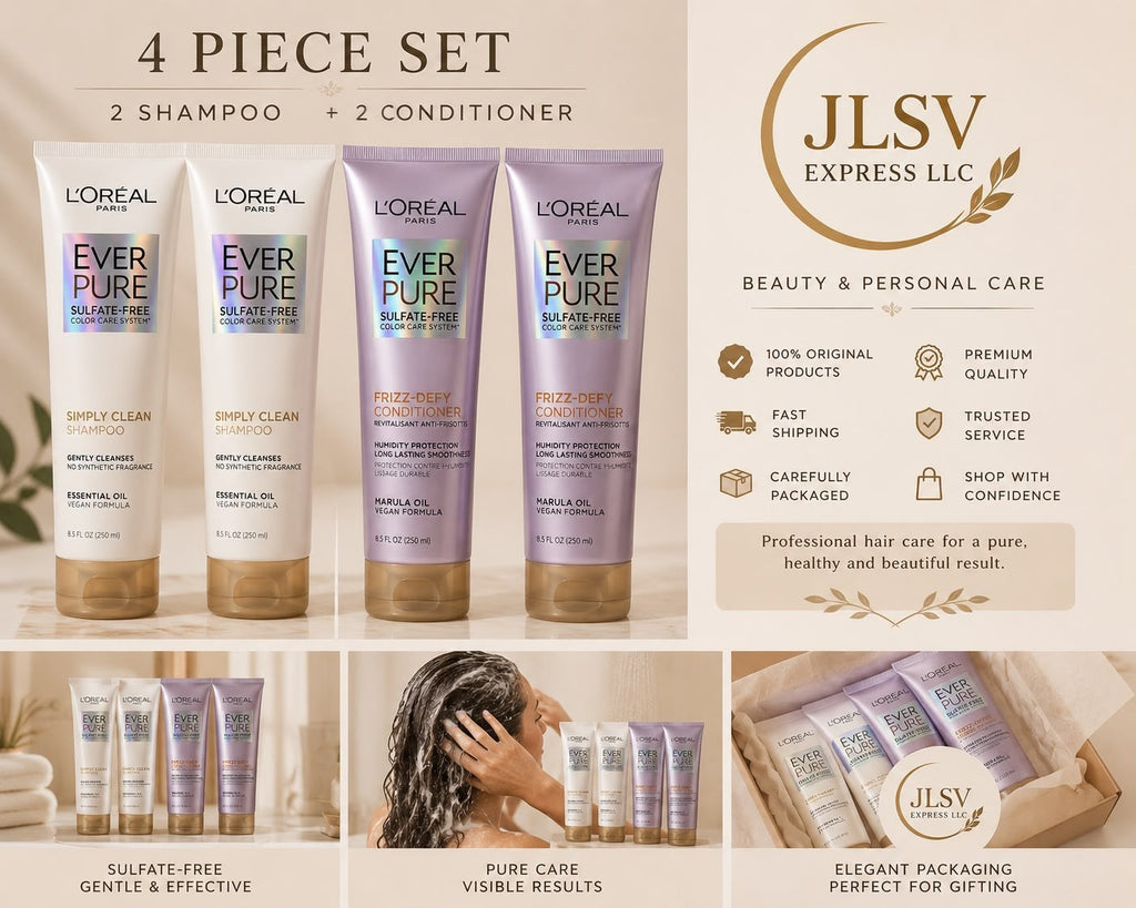 L’Oréal Ever Pure 4 Piece Set 2 Shampoo 2 Conditioner 8.5 oz Sulfate-Free