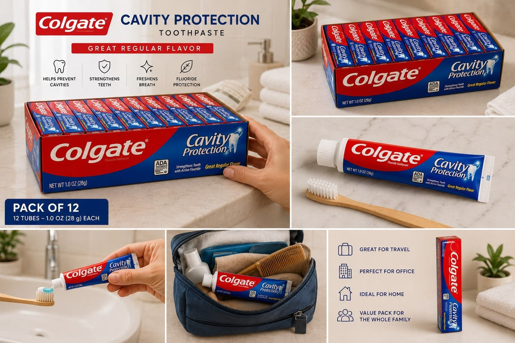 Colgate Cavity Protection Fluoride Toothpaste 1.0 oz Travel Size Pack of 12 New