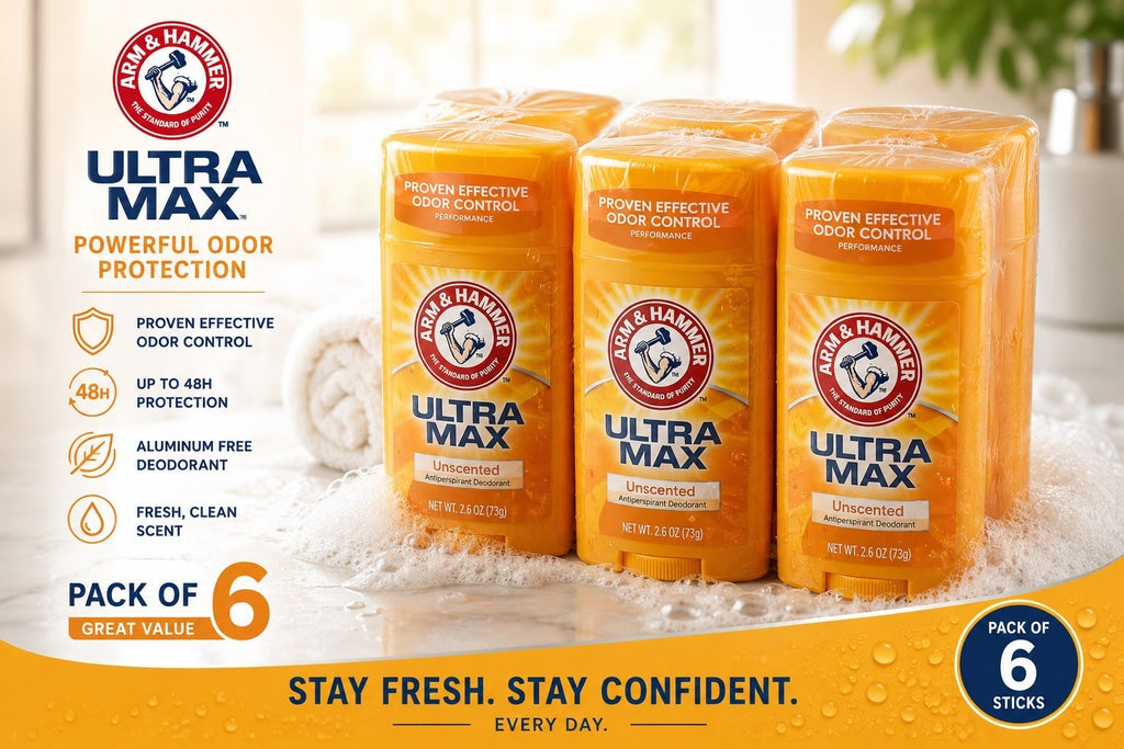 Arm & Hammer Ultra Max Antiperspirant Deodorant 2.6 oz Each – Pack of 6