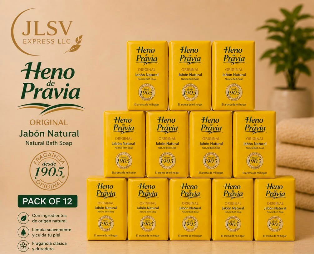 Heno de Pravia Original Natural Bath Soap 4.1 oz Pack of 12 Spanish Bar Soap