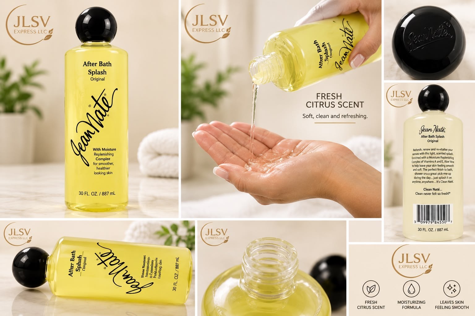 Jean Nate Original After Bath Splash 30 oz Fresh Citrus Fragrance New Sealed