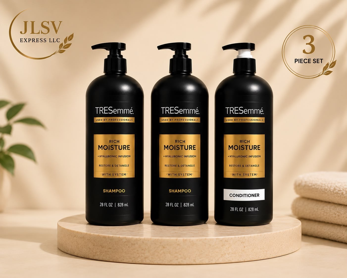 TRESemmé Rich Moisture Shampoo & Conditioner Set 3 Pc (2 Shampoo + 1 Conditioner