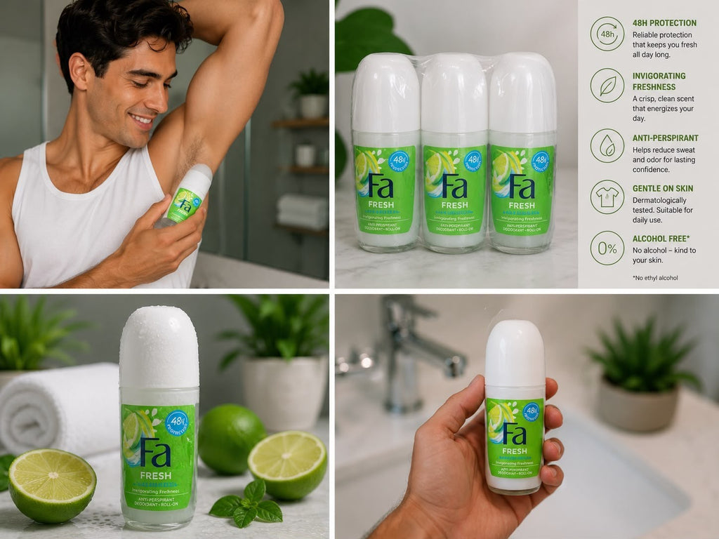 Pack of 6 A Fresh Lime Roll-On Deodorant 1.7 oz 48H Protection