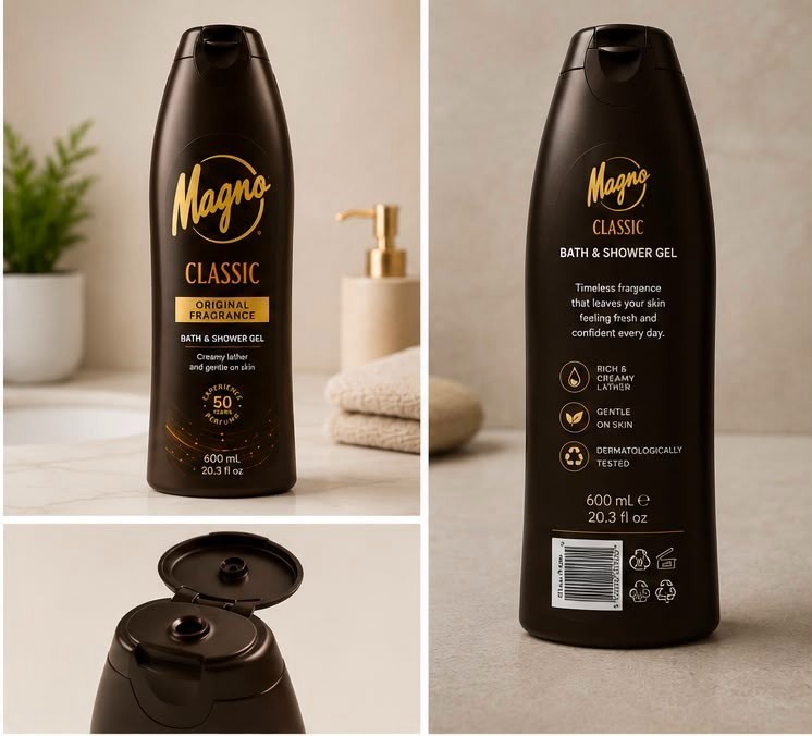 Magno Classic Bath & Shower Gel Original Fragrance 600 mL Pack of 3