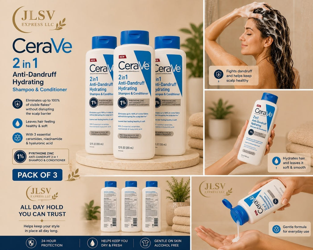 CeraVe 2-in-1 Anti-Dandruff Shampoo & Conditioner 12 fl oz (355ml) Pack of 3