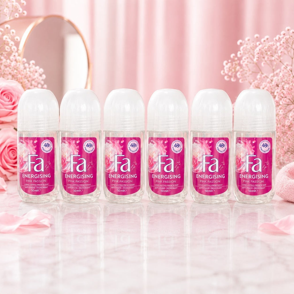 Fa Energising Pink Passion Women’s Roll-On Deodorant 50ml – Pack of 6