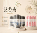 Avon On Duty 24 Original Roll-On Deodorant 12 Pack + 4 Sweet Honesty, 16 Total