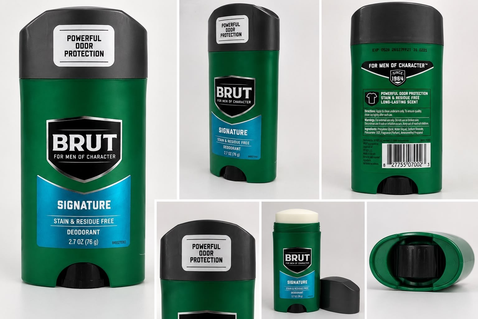 BRUT Signature Deodorant Stick for Men 2.7 oz Each – Pack of 6 – New
