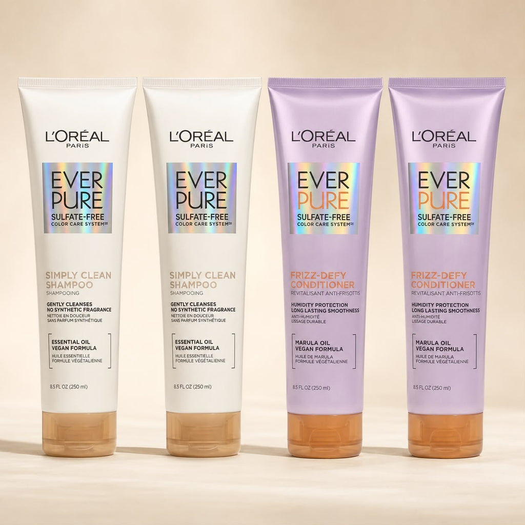 L’Oréal Ever Pure 4 Piece Set 2 Shampoo 2 Conditioner 8.5 oz Sulfate-Free