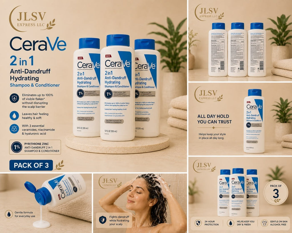 CeraVe 2-in-1 Anti-Dandruff Shampoo & Conditioner 12 fl oz (355ml) Pack of 3