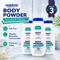 Ammens Shower Fresh Talc-Free Body Powder 11 oz Pack of 3 Odor Control