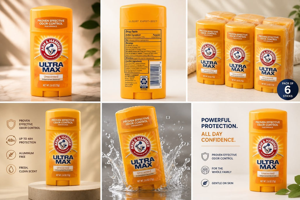 Arm & Hammer Ultra Max Antiperspirant Deodorant 2.6 oz Each – Pack of 6