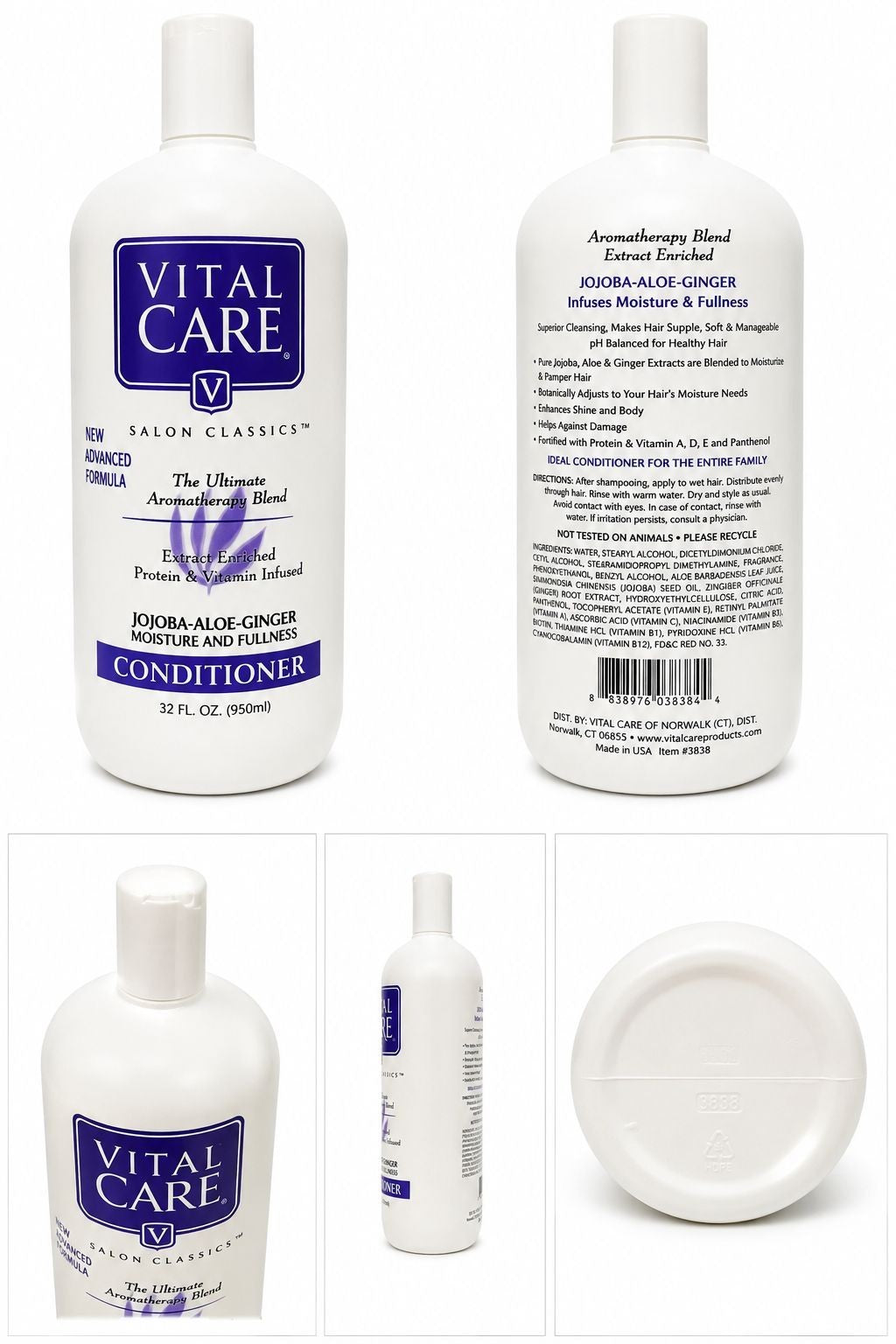 Vital Care Jojoba Aloe Ginger Conditioner 32oz 950ml Moisturizing Salon Classics