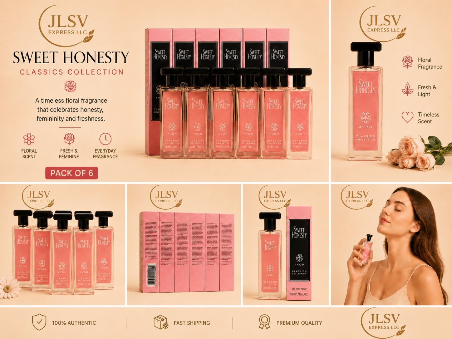 Sweet Honesty Classics Collection Cologne Spray – Pack of 6