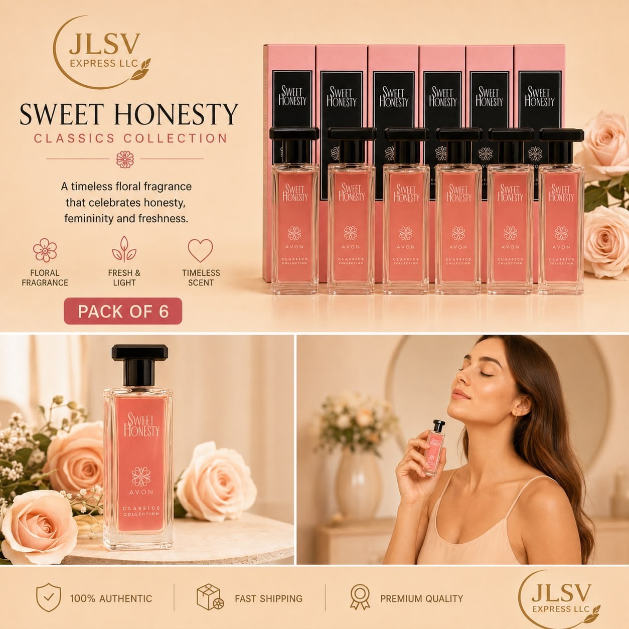 Sweet Honesty Classics Collection Cologne Spray – Pack of 6