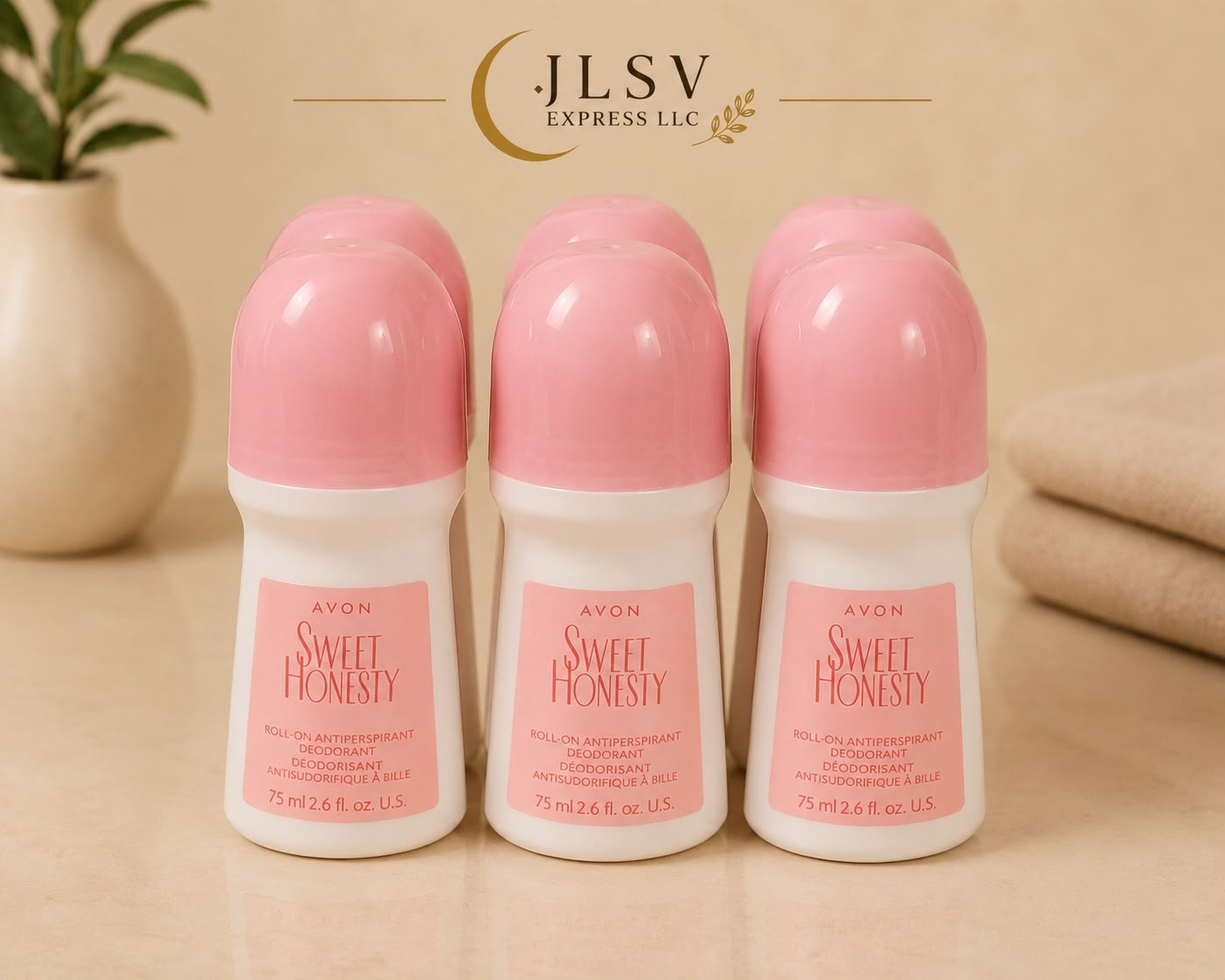 Avon Sweet Honesty Roll-On Antiperspirant Deodorant 2.6 oz (75 mL) Pack of 6