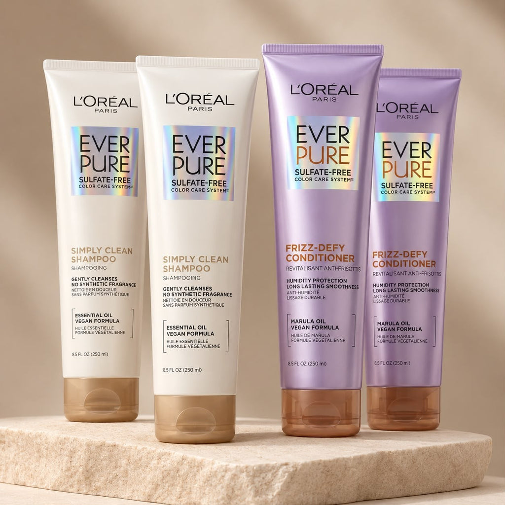 L’Oréal Ever Pure 4 Piece Set 2 Shampoo 2 Conditioner 8.5 oz Sulfate-Free