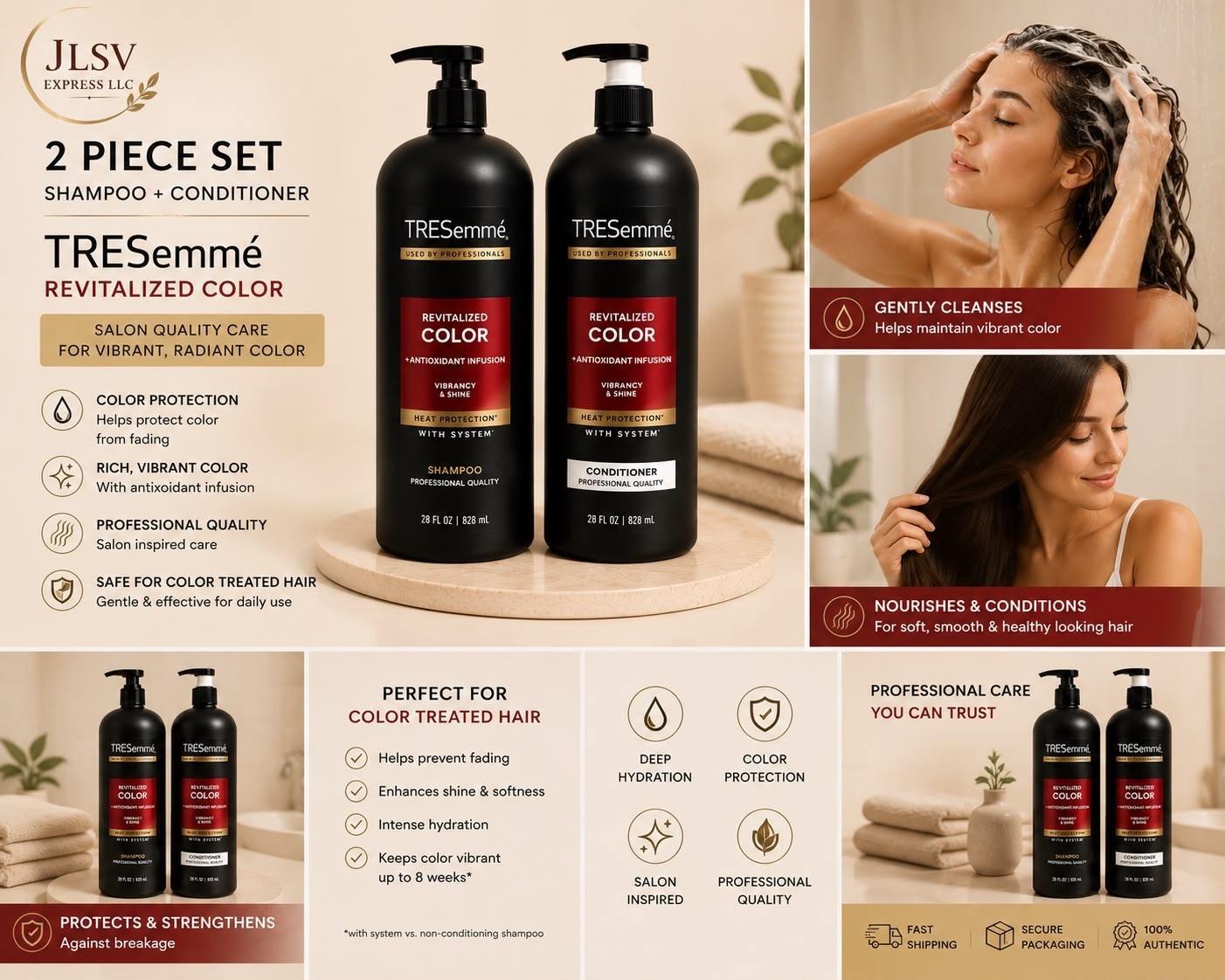 TRESemmé Revitalized Color Shampoo & Conditioner Set 2 Pack 28 oz Each