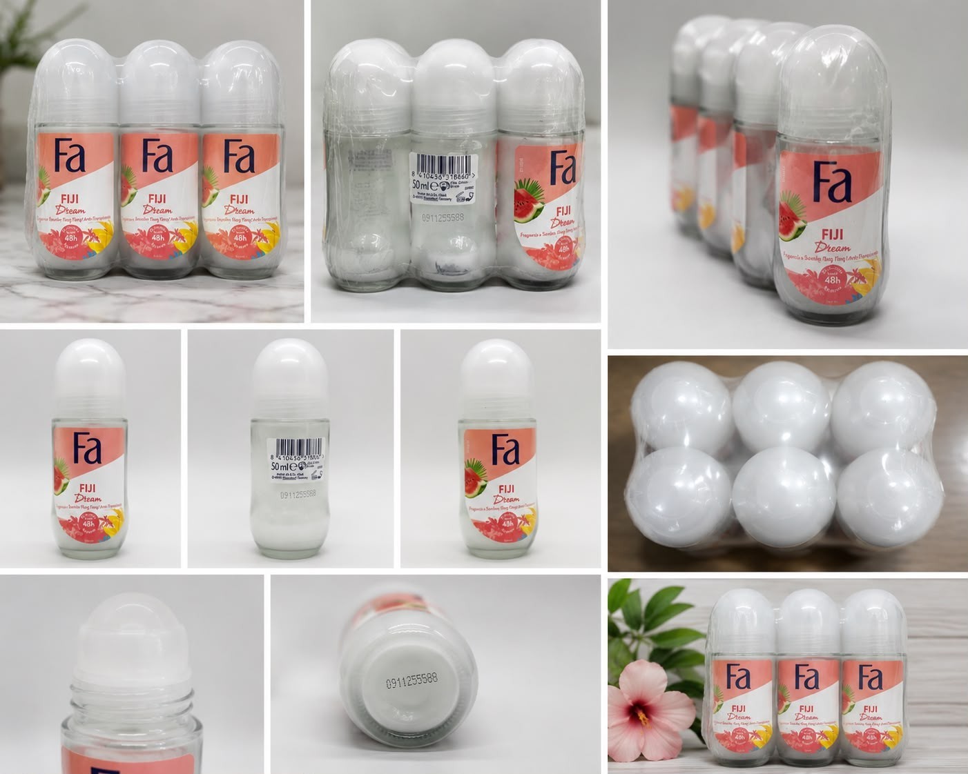 Pack of 6 Fa Fiji Dream Roll-On Antiperspirant Deodorant 50ml Unisex 48H