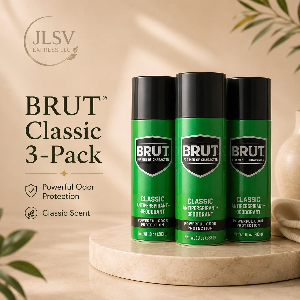Brut Classic Antiperspirant Deodorant Spray 6 oz 3-Pack for Men New