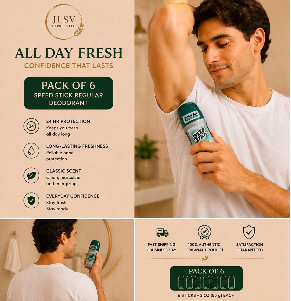 Speed Stick Regular Deodorant for Men 3 oz All Day Fresh Pack of 6