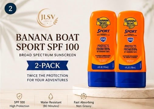 Banana Boat Sport Ultra SPF 100 Sunscreen Lotion 4 oz Each 2 Pack New