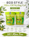 Eco Style Olive Oil Styling Gel 24 oz Pack of 2 Max Hold 50% More Free