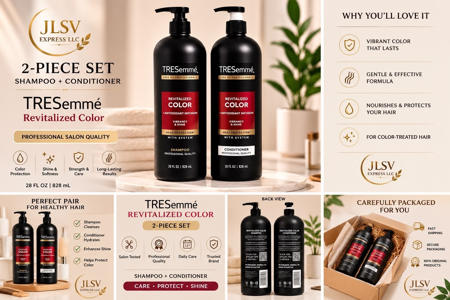 TRESemmé Revitalized Color Shampoo & Conditioner Set 2 Pack 28 oz Each