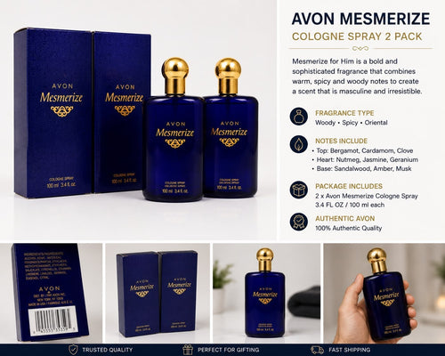 2 Pack Avon Mesmerize for Him Cologne Spray 3.4 oz 100ml New
