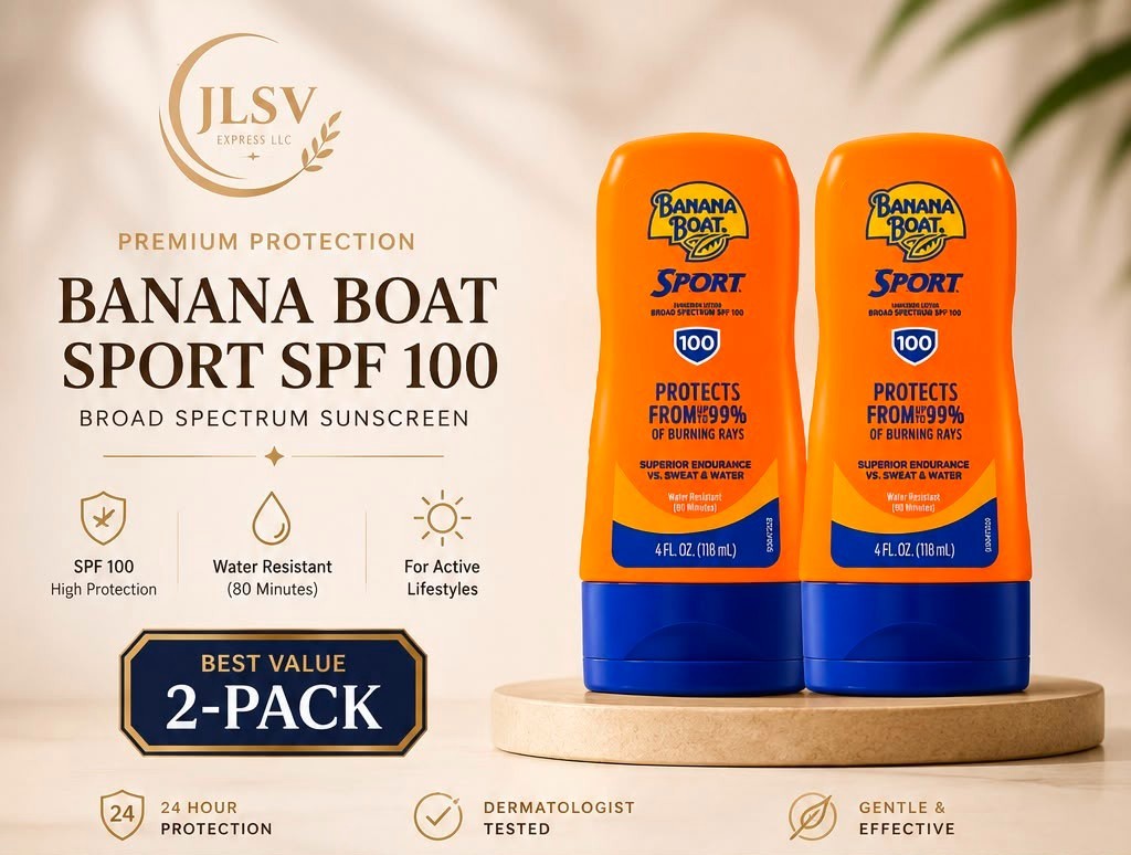 Banana Boat Sport Ultra SPF 100 Sunscreen Lotion 4 oz Each 2 Pack New