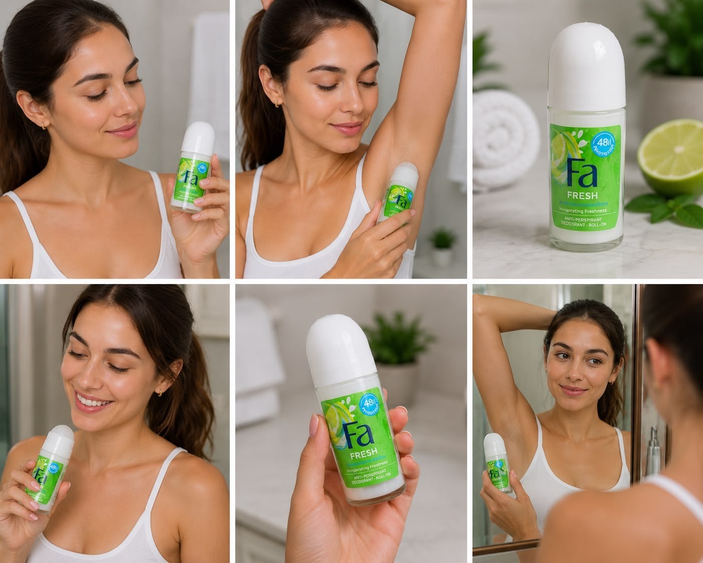 Pack of 6 A Fresh Lime Roll-On Deodorant 1.7 oz 48H Protection
