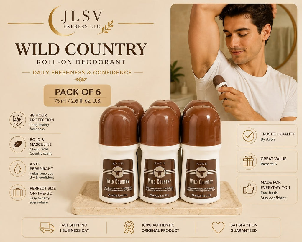 Wild Country Roll-On Deodorant for Men – Pack of 6